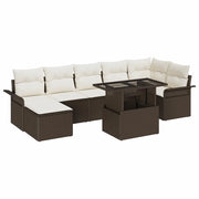 Set Divano da Giardino con cuscino 8 pcs Marrone Poly Rattan 3357061