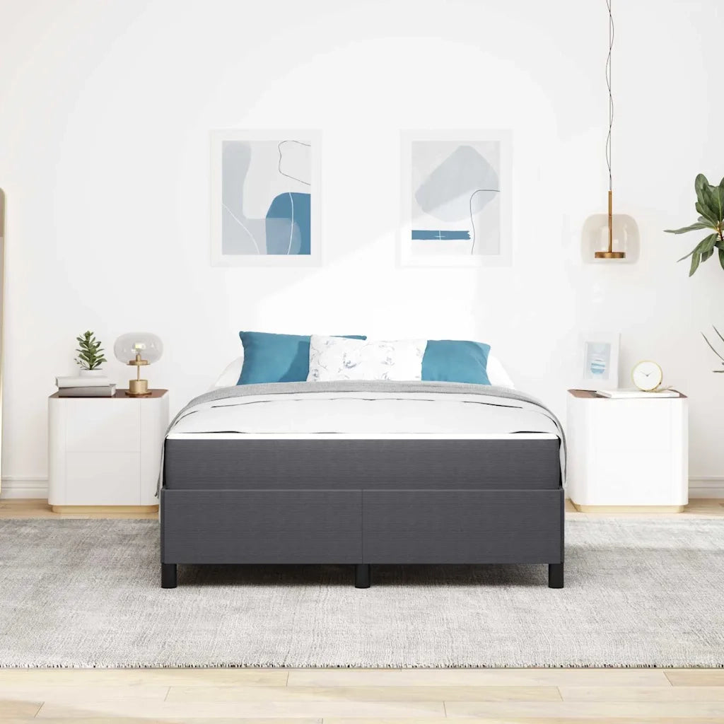 Struttura del letto Grigio scuro 140 x 190 cm Tessuto