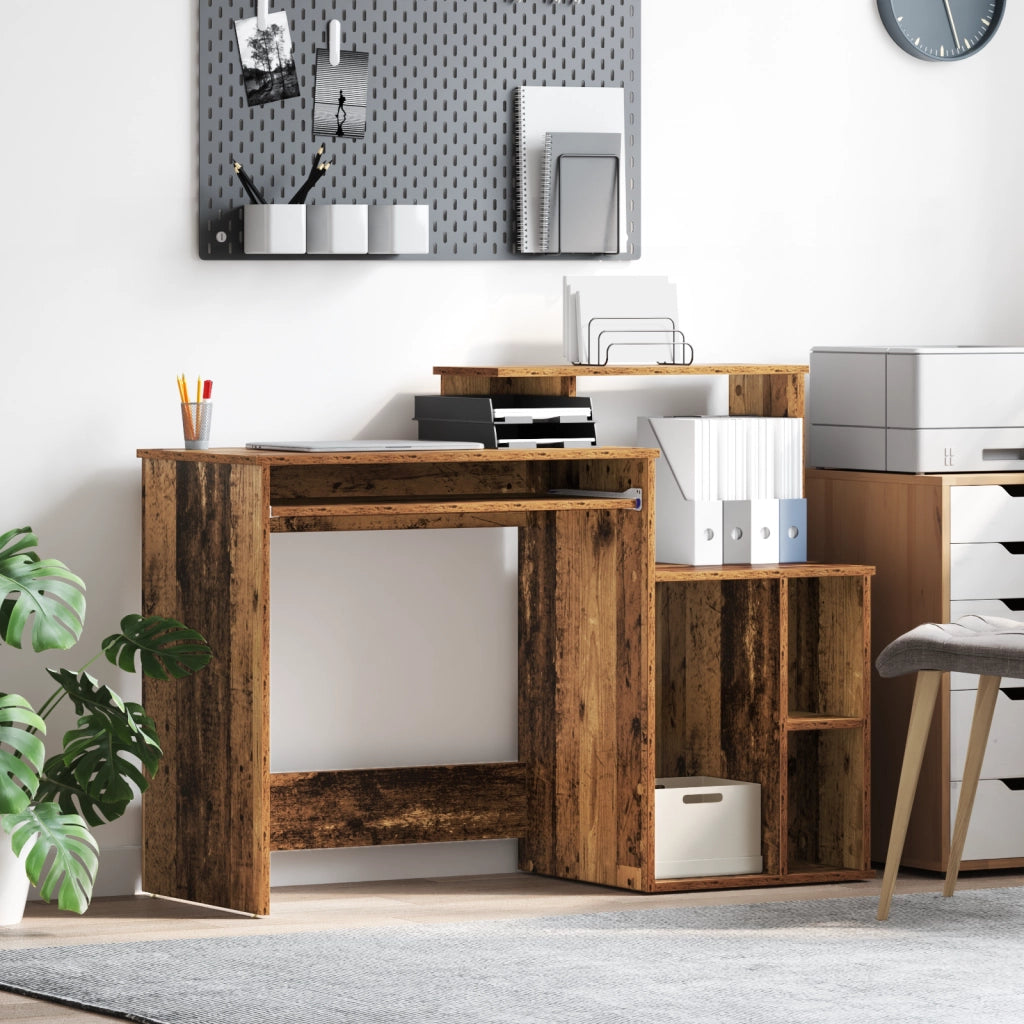 Scrivania con Storage Legno Antico 120.5x44x88.5 cm Legno Ingegnerizzato