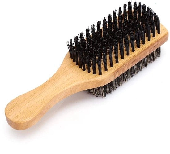 Kit di cura della barba a doppia faccia - Nylon e setole - Rasatura morbida - Prevenzione irritazione cutanea - Kit rasatura barba