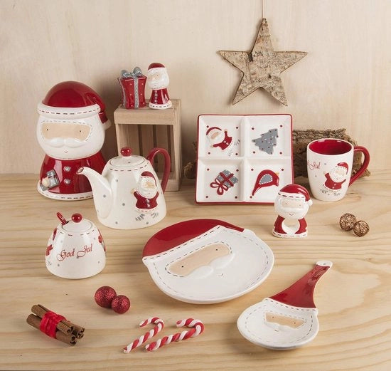 Sostituto di Lepel per Decorazione di Natale a Stile Country in Ceramica Bianco/Rosso