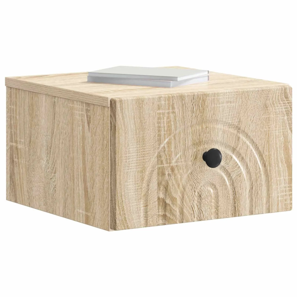 Comodino | Armadio da Notte | Mobiletto da notte a muro Rovere Sonoma 33 x 34,5 x 20 cm
