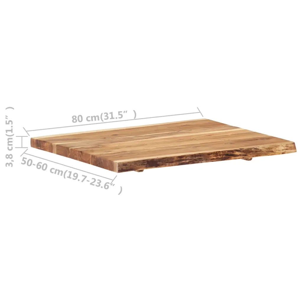 Piano del Tavolo in Legno Massello di Acacia 80x(50-60)x3,8 cm 286330