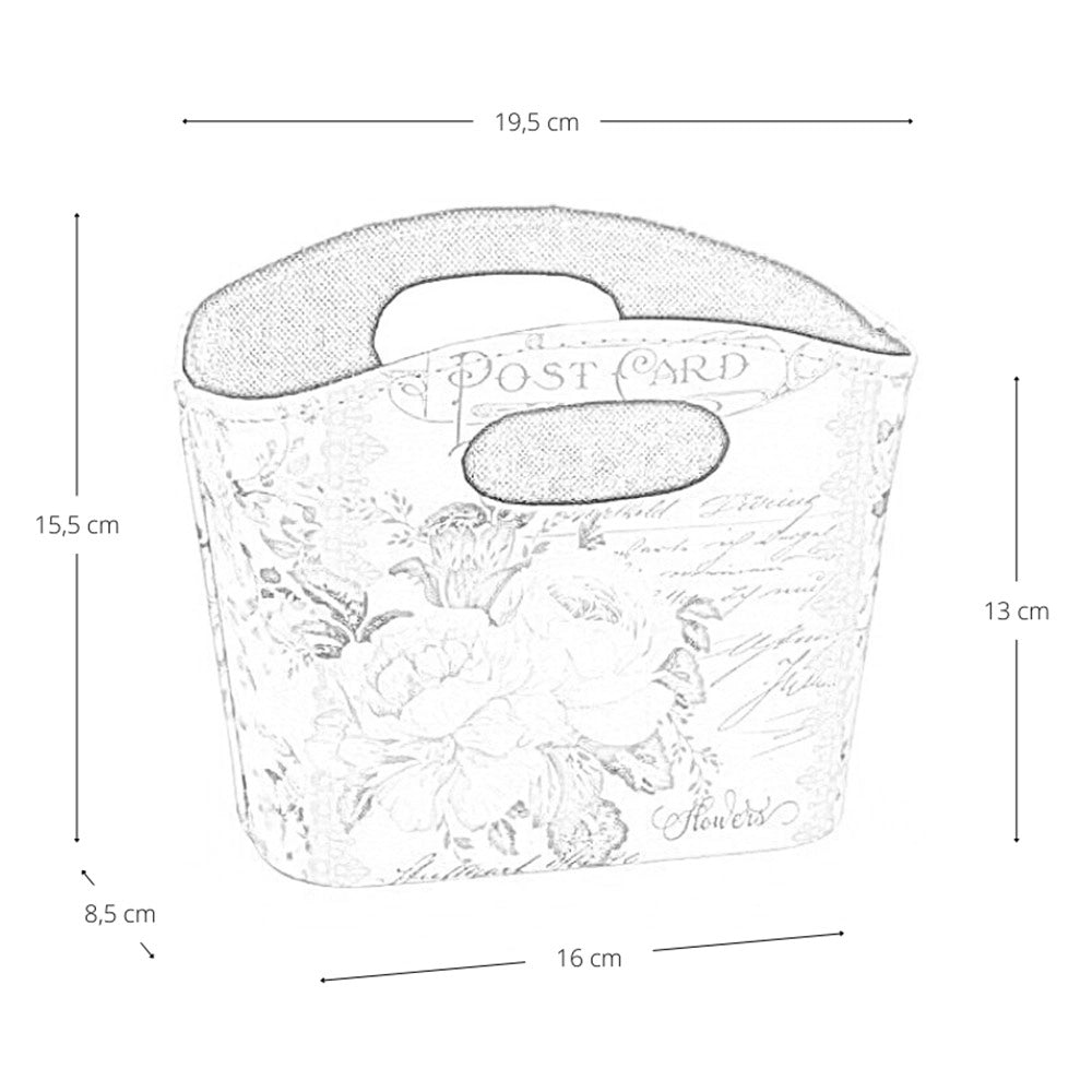 Borsette Flowers con manici fantasia floreale set 3 cm 19,5 x 8,5 x h 15,5