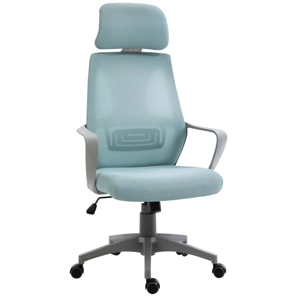Sedia da ufficio regolabile con braccioli e poggiatesta ¨C zephmum ¨C blu 64x55x116-126 cm