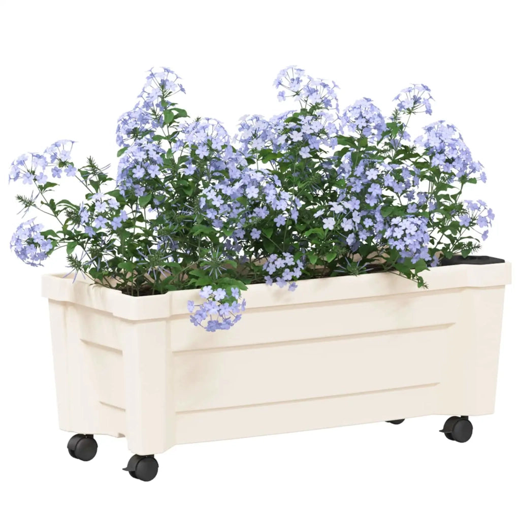Vaso Calypso con Ruote Bianco 79 x 35 x 33 cm PP CFW1038432