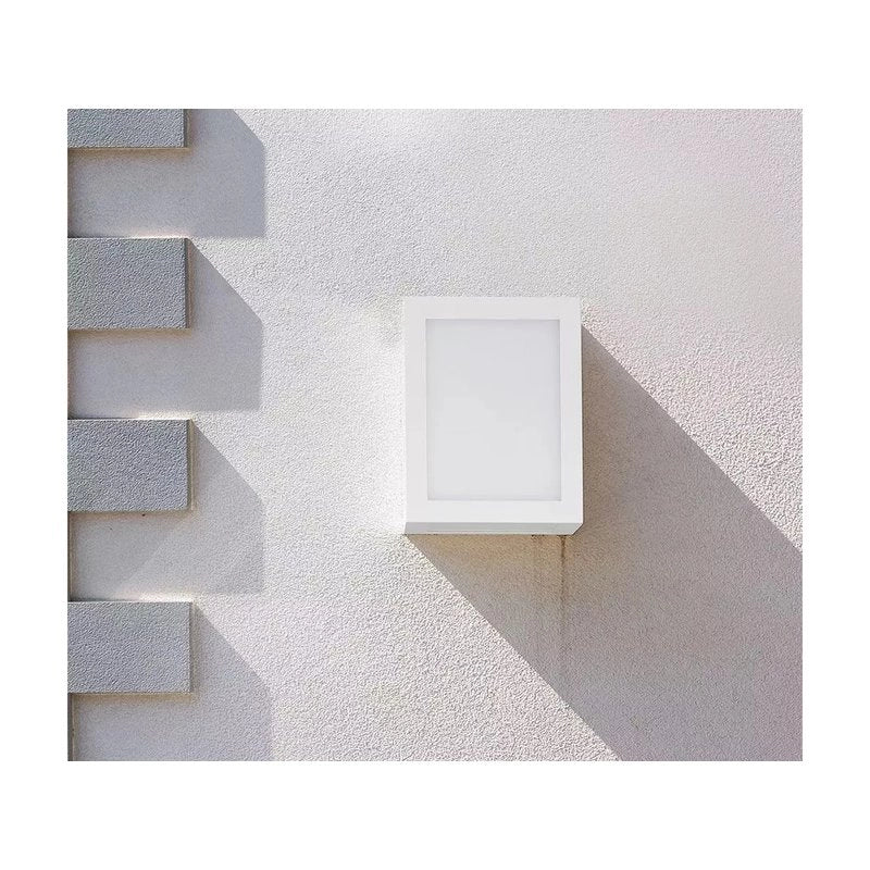 Applique Lampada Led Da Muro Parete a Lanterna 12W 3000K Carcassa Bianca IP65 360 Gradi SKU-8334