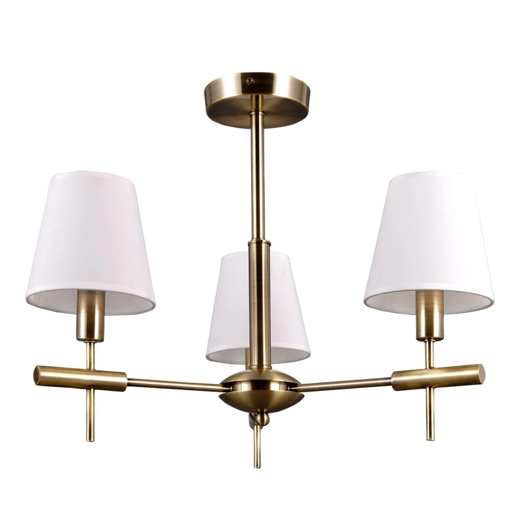 Plafoniera Italux Balter bianco oro 3xE14 54cm dimmerabile