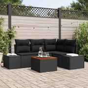 Set Divano da Giardino con archiviazione 5 pcs Nero polyrattan 3356623