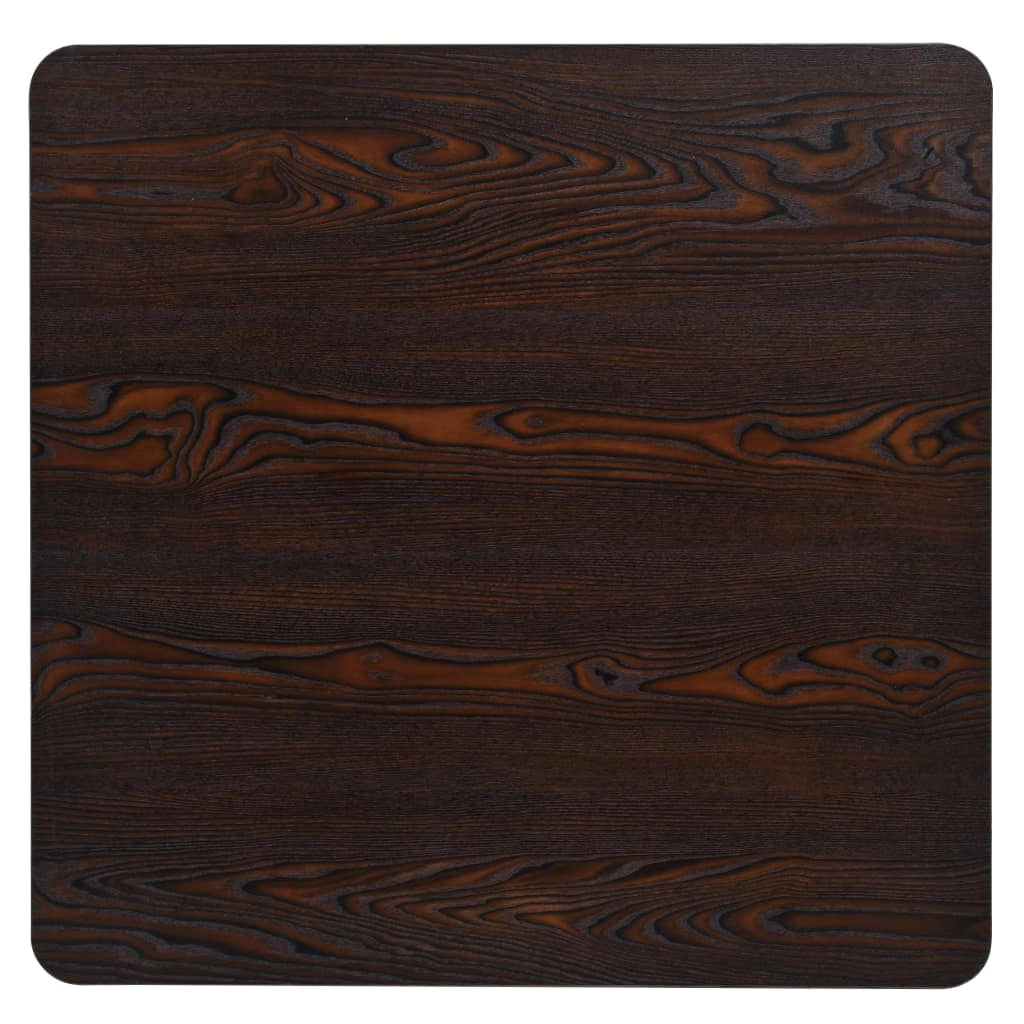 Tavolo alto stile bar/bistrot MDF e acciaio quadrato 80 x 80 cm marrone cenere scuro 0902107