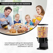 Dispensatore di snack in nero 1 pezzo - dispensatore per cornflakes - perfetto per cibo per animali e snack - 55 l dispensatore di cibo per animali
