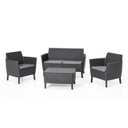 KETER SALEMO SET SALOTTINO DA GIARDINO 2 POLTRONE + DIVANO + TAVOLINO CAPPUCCINO
