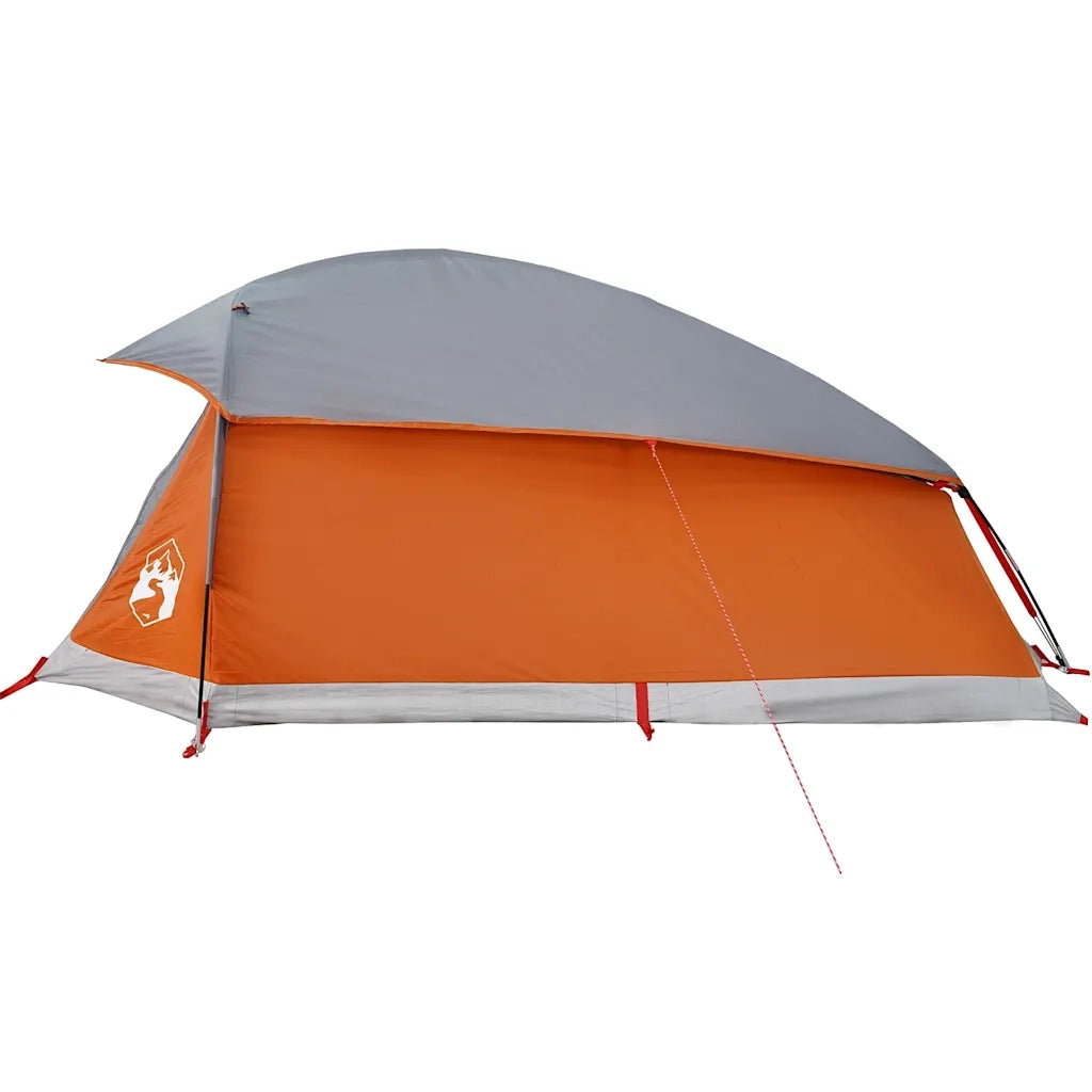 Tenda Campeggio a Cupola 1 Persona-Tenda per Escursionismo Grigia Arancione Impermeabile