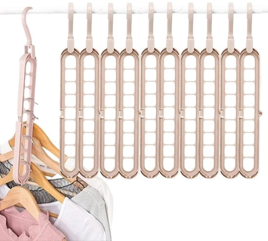 Hangers a forma di spirale 9 in 1 - Hangers rotanti - Hangers per abbigliamento - Disegno flessibile - Adatti per abbigliamento in velluto/duri - Adattabili per armadi