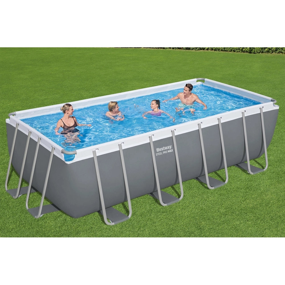 Trade Shop - Piscina Fuori Terra Rettangolare Steel Pro Max Con Struttura Pompa Filtro 488x244x122cm 56670 -