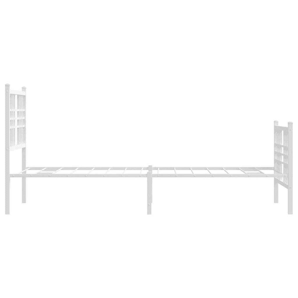 Giroletto con Testiera e Pediera-Struttura Letto Metallo Bianco 80x200 cm 898655