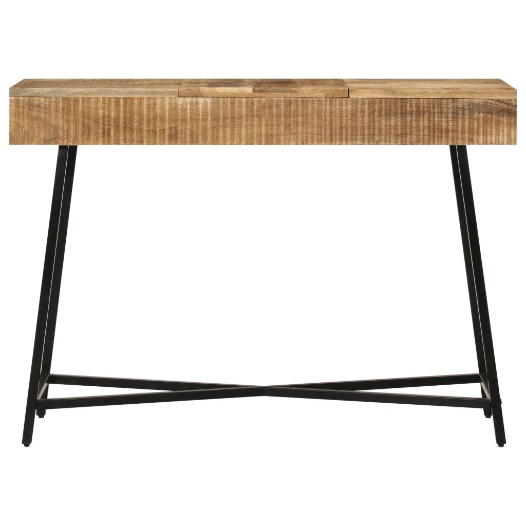 vidaXL Toeletta 105x35x75cm Legno Massello Mango Grezzo e Ferro