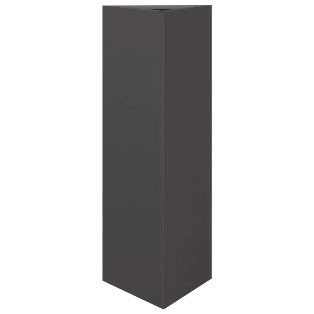 Fioriera rialzata per piante fiori terrazza giardino triangolare 30 x 26 x 75 cm acciaio nero 02_0038804