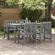 Sedie da Giardino 4 pezzi Grigio Chiaro 65.5x55.5x88 cm HDPE