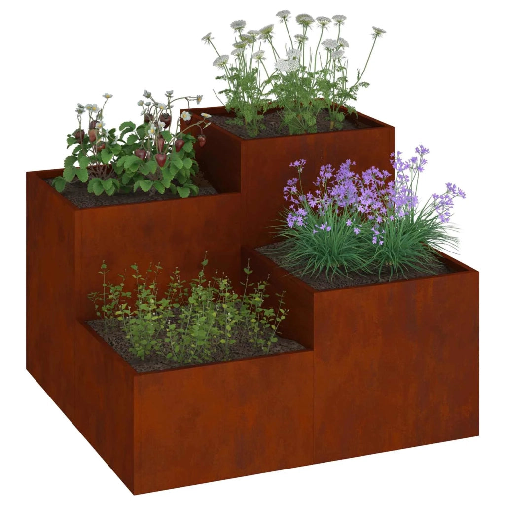 Fioriere | Cassetta per fiori | Vaso da giardino Ruggine 80 x 80 x 60 cm