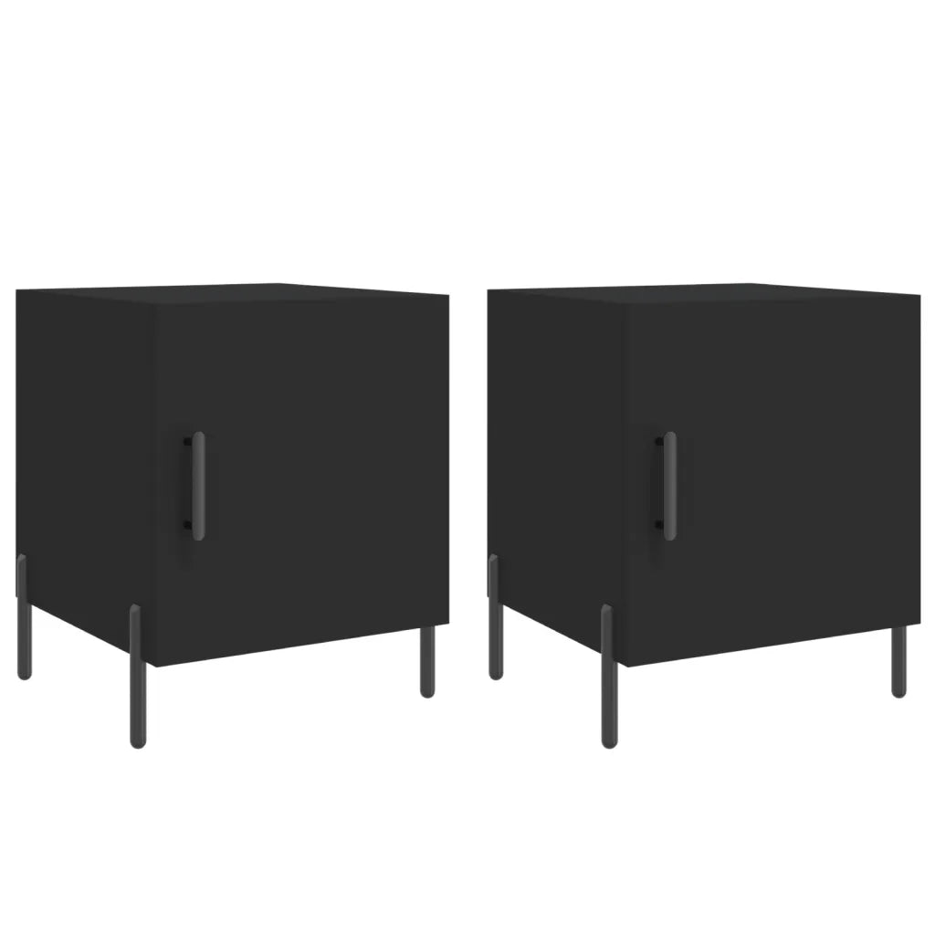 Comodini 2 pz-Set di 2 Tavolino da notte Neri 40x40x50 cm in Legno Multistrato 879182