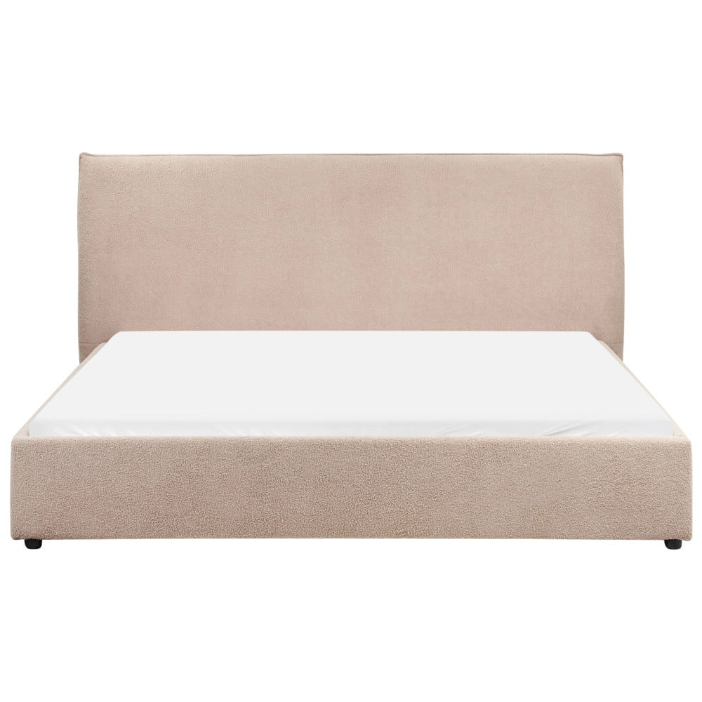Letto matrimoniale ad acqua in bouclè tortora 180 x 200 cm stile classico minimalista