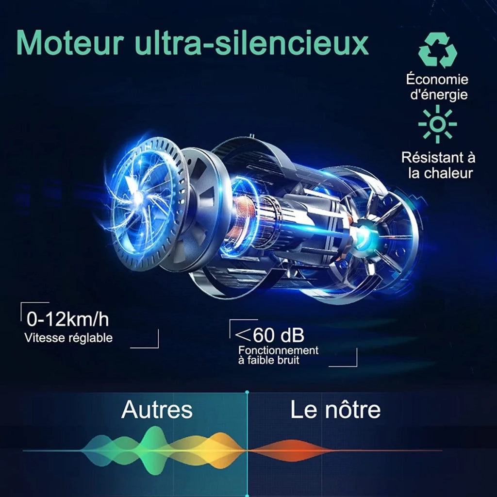 Tapis roulant elettrico pieghevole per casa velocità 0,9-12 km/h con display LED e Bluetooth