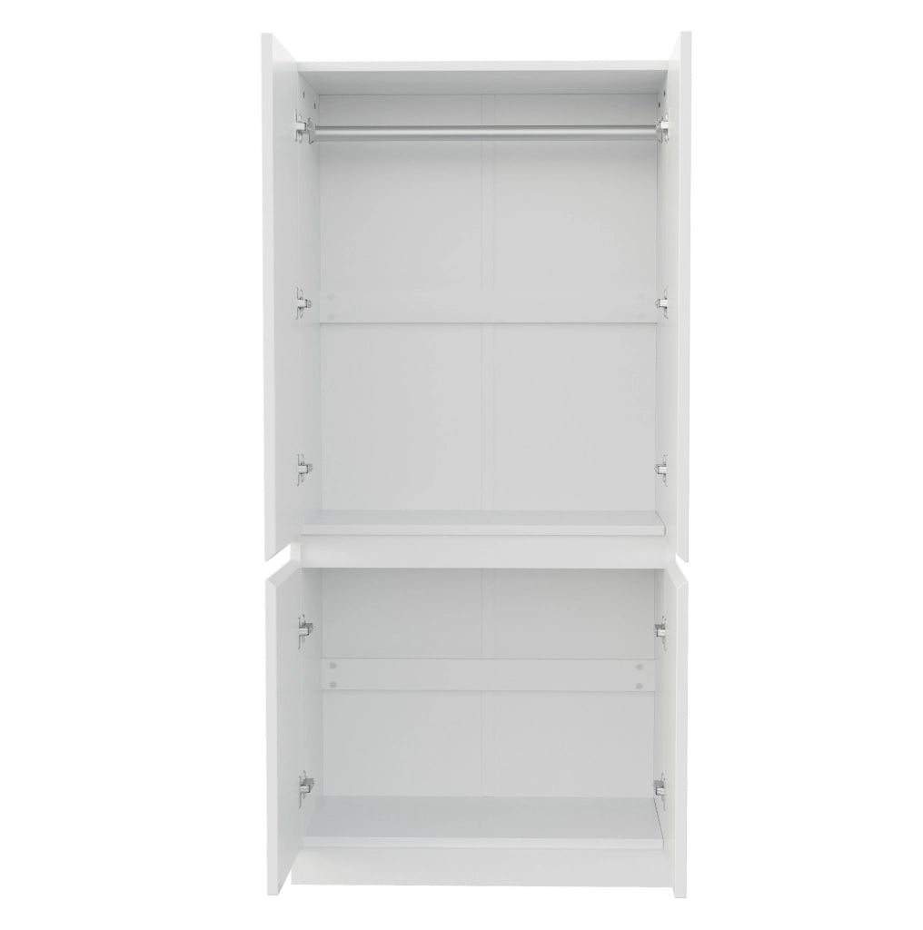 Armadio guardaroba a 2 ante 70 x 40 x 170 cm in legno e MDF bianco