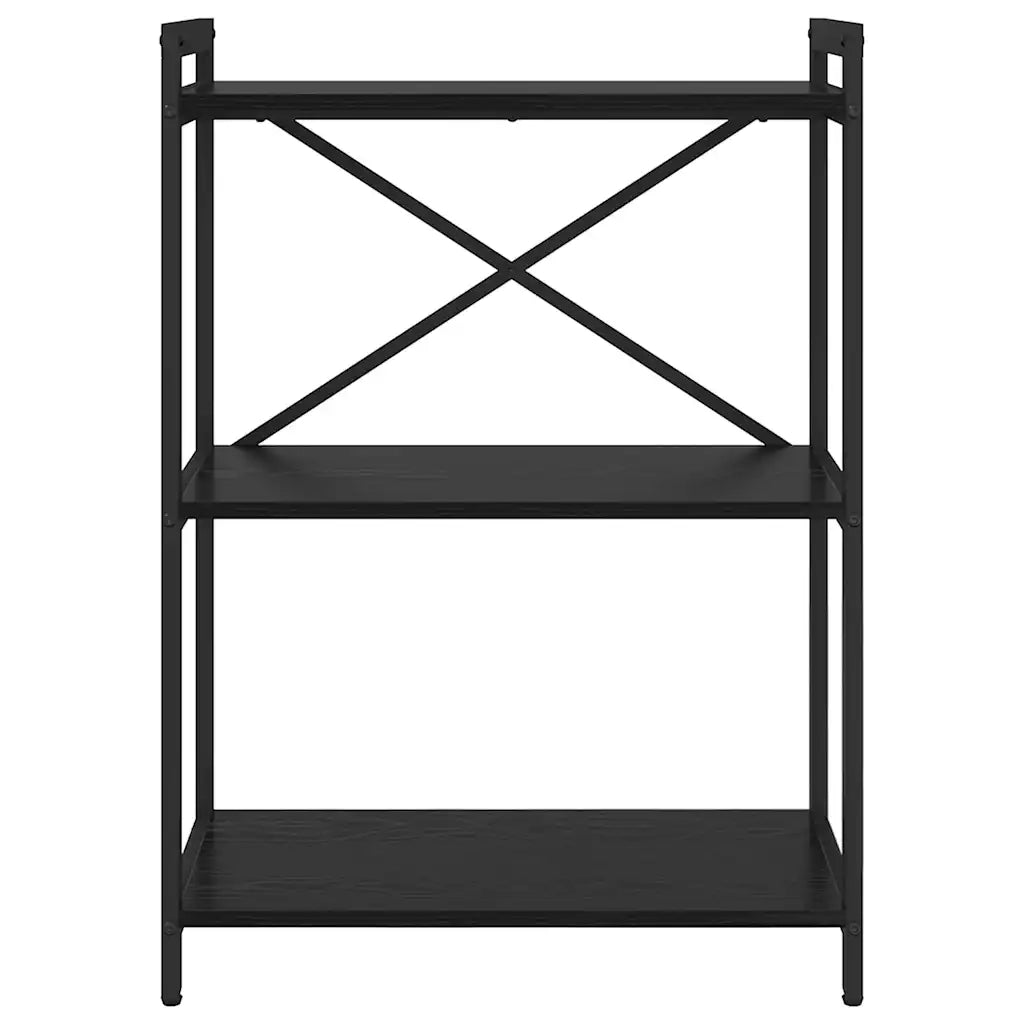 Libreria-Scaffale per Libri-Mobile di Stoccaggio Rovere Nero 60 x 30 x 85 cm Legno multistrato