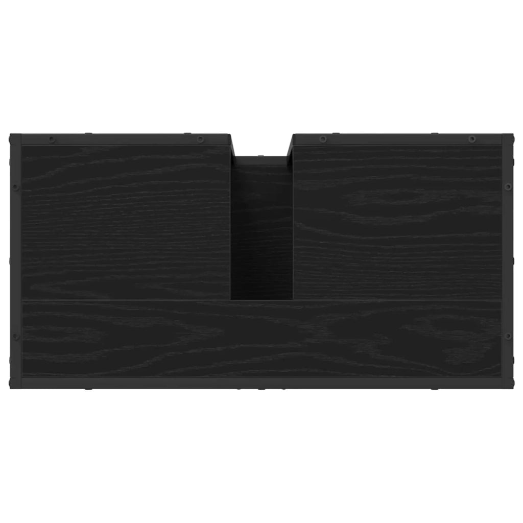 Set di mobili per il bagno 2 pcs Rovere Nero Legno multistrato 3402347