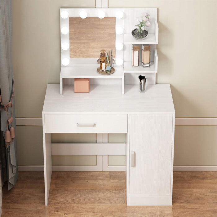TOILETTE COSMETICA PER IL TRUCCO CON SPECCHIO LED MODERNA GLAMOUR LOFT