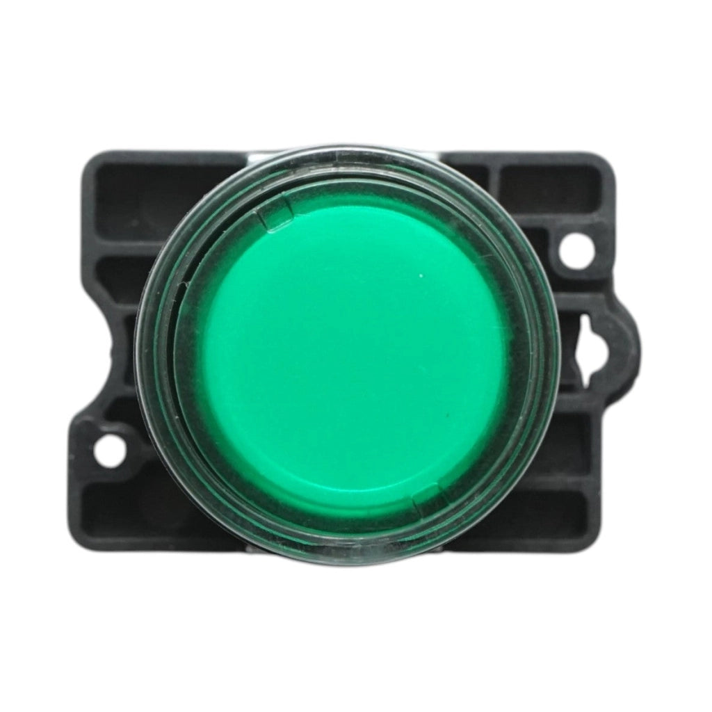 Pulsante indicatore LED verde con resistenza integrata 1NO, 220V, LAY5 Breckner Germany