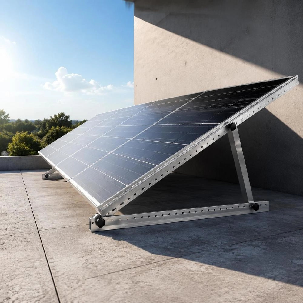 Solar Panel Mounts 127 Cm, 0-90° Adjustable Solar Module Mounts For 100-550 W Solar Panels, Lightweight Aluminum Mounts With Foldable Tilt Legs For RV, Roof, Boat, Off-grid