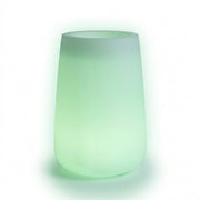 Vaso luminoso alto moderno di design Ø43 H75 in polimero resistente con LED verde per interno ed esterno - Made in Italy - Monacis