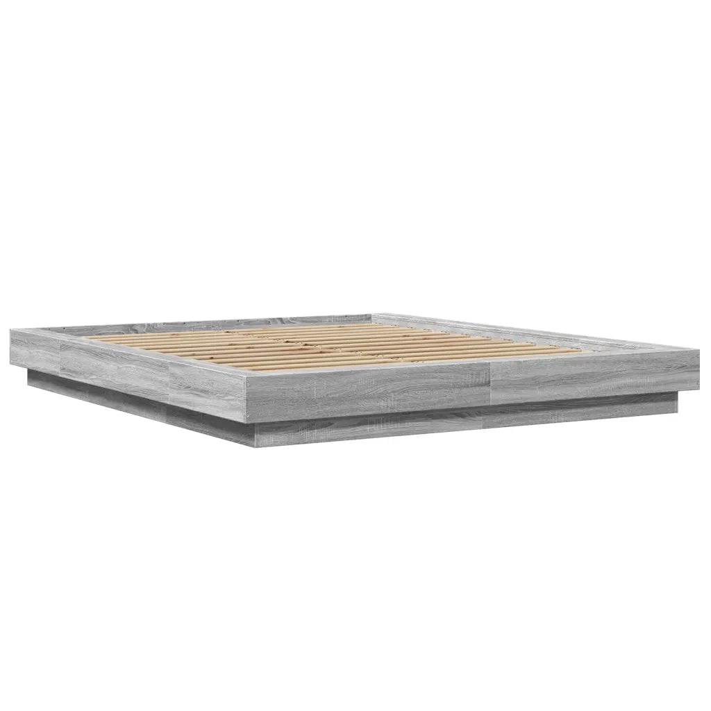 Giroletto Luci LED Grigio Sonoma 150x200 cm Legno Multistrato 3281096
