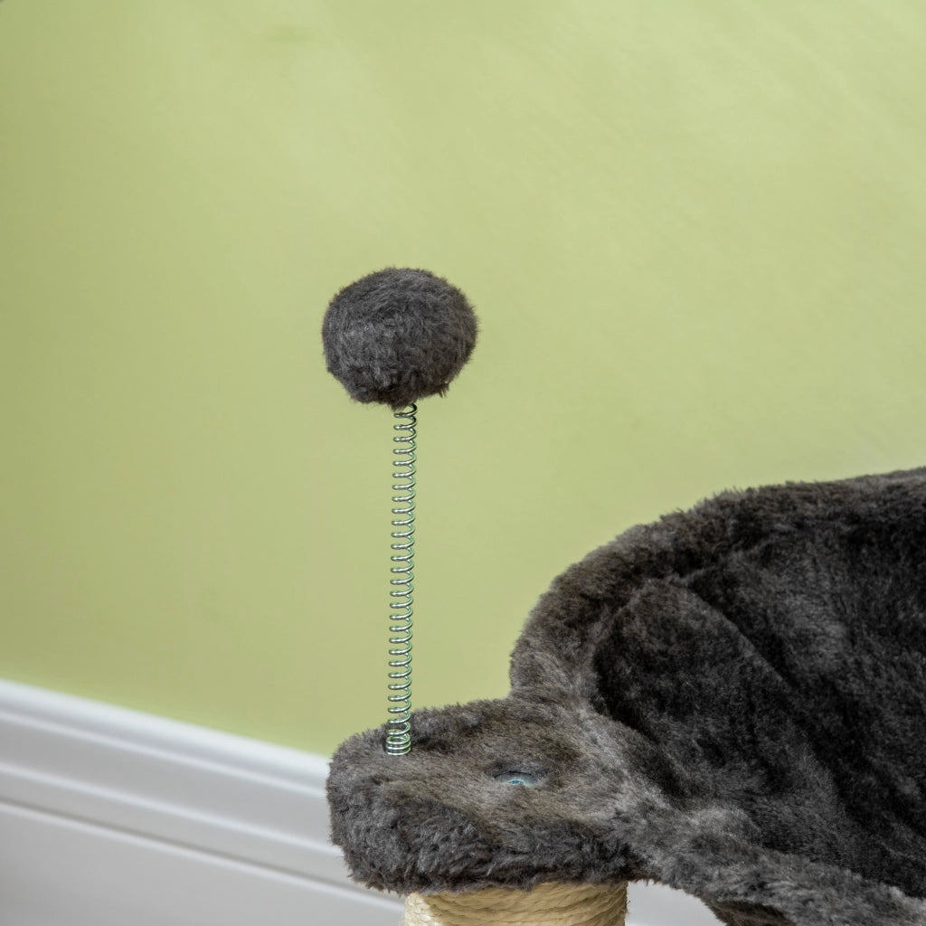 Tiragraffi per Gatti con Amaca ¨C zephmum ¨C Legno, Sisal, Grigio, 53.5x53.5x66 cm