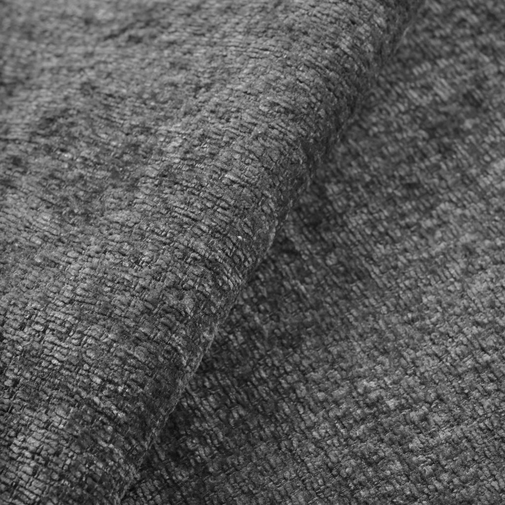 Divano angolare moderno in chenille con ottomana e 2 cuscini, 3 posti, grigio scuro, 222,5 ¡Á 154,5 ¡Á 76,5 cm