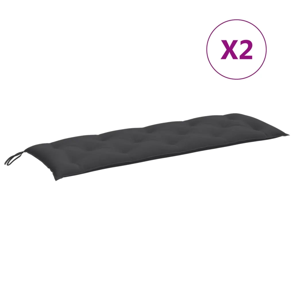 Cuscini Panca Giardino 2pz Antracite MÃ©lange 150x50x7cm Tessuto