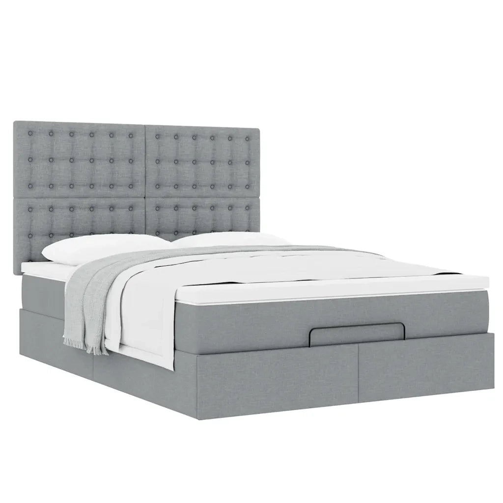 Struttura Letto Pouf con Materasso 140x190 cm in Tessuto 3313320