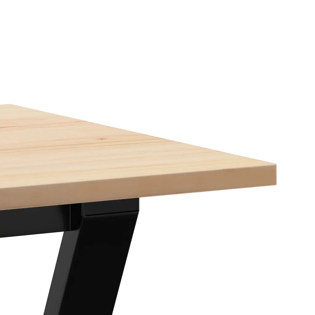 Tavolo da Pranzo Telaio a Y 80x50x75 cm Legno Pino e Acciaio