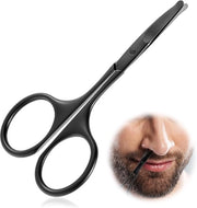 Un pezzo - Aspirapizzo con testa rotonda - Aspirapizzo per sopracciglia - Scissor da 3,75 pollici - Lame curve con punta arrotondata - Multifunzionale - Nero