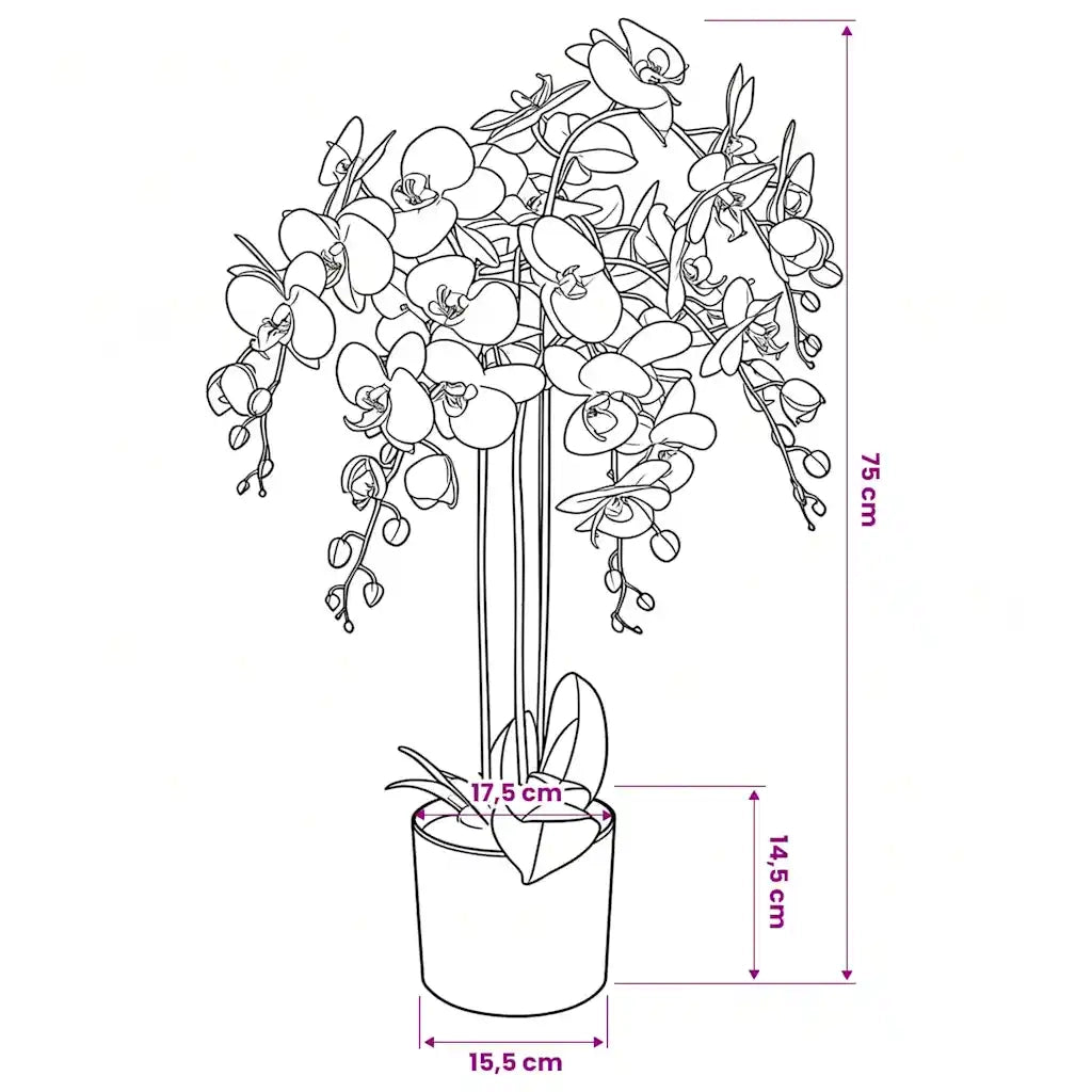 Orchidea Artificiale con Vaso75 cm Bianca CFW9339104