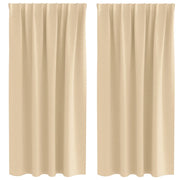 Tende Oscuranti | Tende Blackout con Anelli 2 pz Crema 175 x 140 cm Poliestere