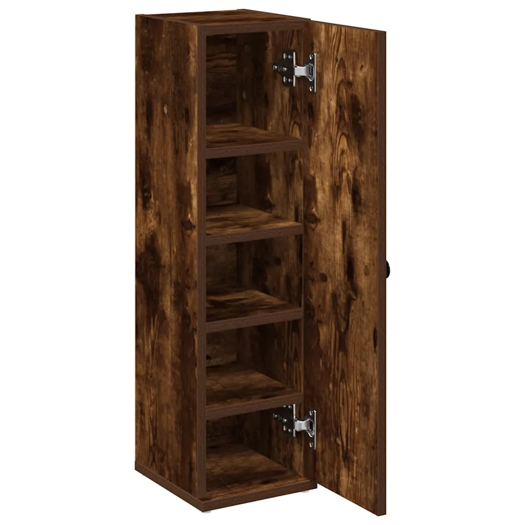 vidaXL Mobile da Bagno con Portarotolo Rovere Fumo 20,5x22x72 cm