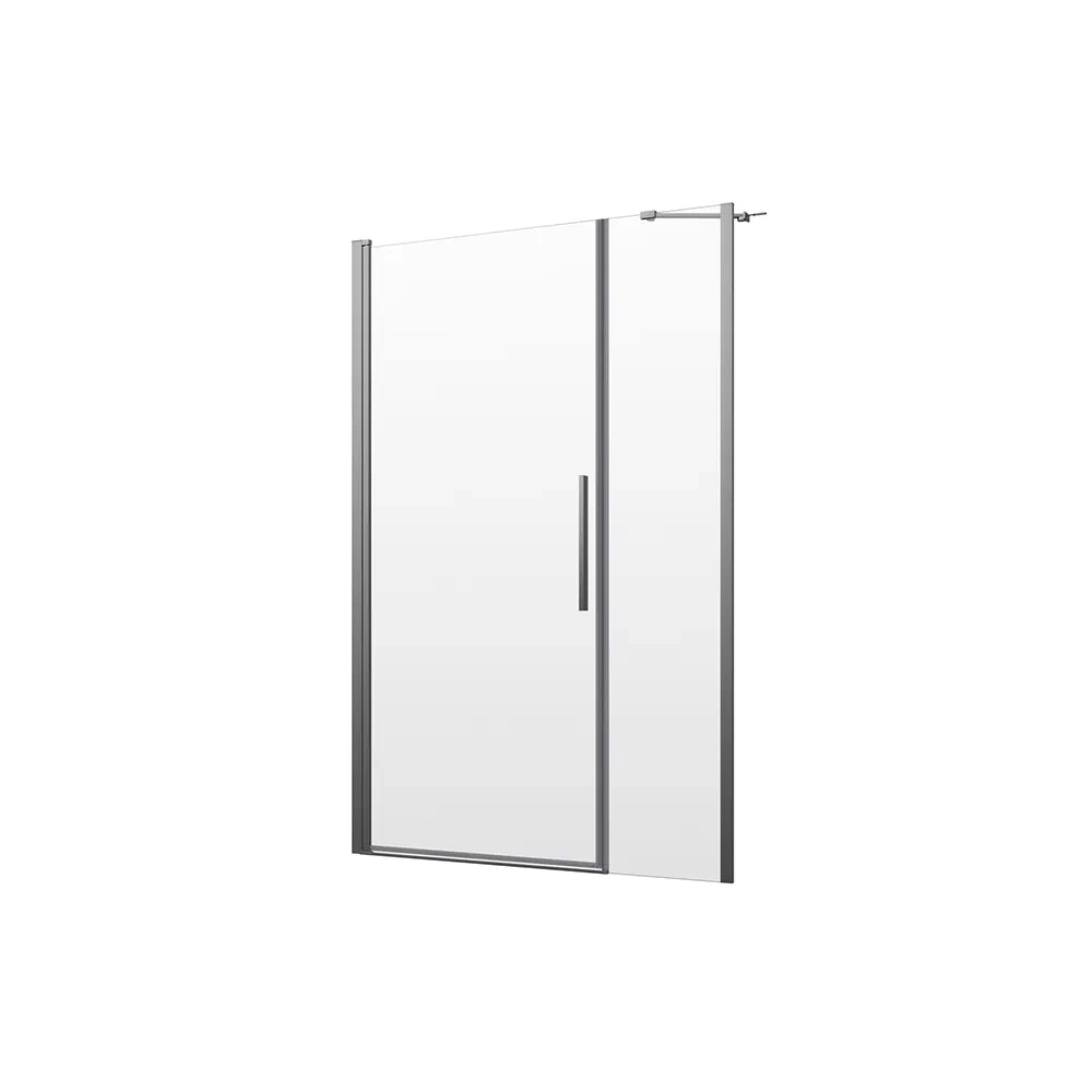 Porta doccia 116-120cm apertura a battente con profili cromati e vetro da 6mm trasparente h195 | Elba