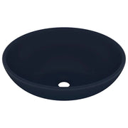 Lavandino-Lavello Lusso Ovale Blu Scuro Opaco 40x33 cm in Ceramica