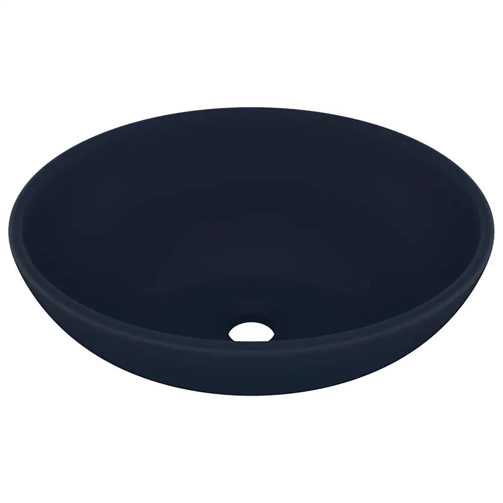 Lavandino-Lavello Lusso Ovale Blu Scuro Opaco 40x33 cm in Ceramica