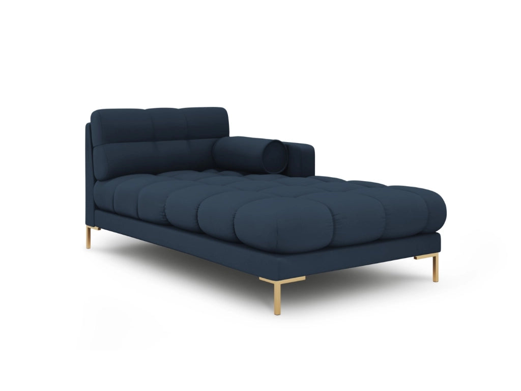 Cosmopolitan Design - Chaise longue destra "Bali" in tessuto strutturato blu 