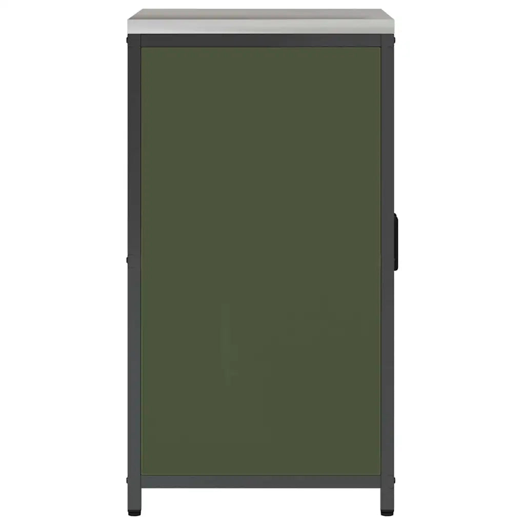 vidaXL Armadietto per Stoccaggio in Cucina Verde oliva Acciaio
