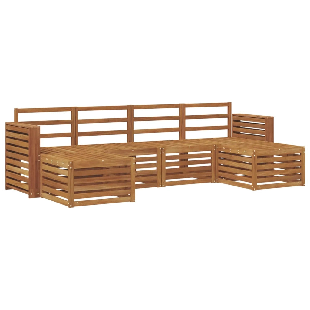 Set divani 6 pcs Naturale Legno di Acacia Massello